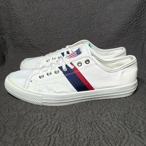 Polo Ralph Lauren White Canvas Team USA Olympic 2020 Tokyo Sneakers Mens 10.5D
